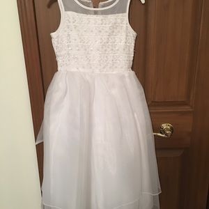 White flower girl dress